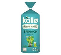 Kallo Spinach & Pesto Veggie Cakes,Lentil & Pea Puffed Crackers Made From Plants, High in Protein and Fibre Low Fat Healthy Snacks, Vegan Friendly, Gluten Free, No Artificial Flavours - 1 x 122g