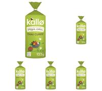 Kallo Thai Curry Veggie Cakes, Lentil & Pea Puffed Crackers Made From Plants, Coconut Curry, Low Fat Healthy Snacks, Vegetarian Friendly, Gluten Free, No Artificial Flavours, Single Pack 1 x 122 g
