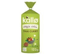 Kallo Thai Curry Veggie Cakes, Lentil & Pea Puffed Crackers Made From Plants, Coconut Curry, Low Fat Healthy Snacks, Vegetarian Friendly, Gluten Free, No Artificial Flavours, Single Pack 1 x 122 g