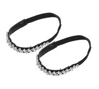 KALLORY 1 Pair Detachable Elastic High Heel Straps with Rhinestones for Women, Comfortable Walking Black Cloth Shoe Laces Accessory for Securing Loose High Heels
