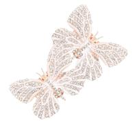 KALLORY 1 Pair Elegant Butterfly Shoe Clips for Wedding Bridal Decoration Reusable Alloy Shoe Charms and Scarves for Engagement Or Birthday Accessories