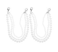 KALLORY 1 Pair Women Shoe Chains with Pearl Decoration, Simple Clasp Design, Sturdy Zinc Alloy Material, Stylish and Chic Trainer Charms for Sneaker Accessories