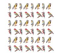 KALLORY 100pcs Vintage Bird Wooden Craft Buttons Colored Buttons Sturdy Wood Material Whimsical Charming Aesthetic for Sewing Handmade Crafts Assorted Style