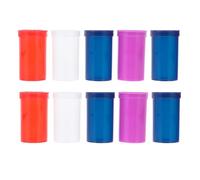 KALLORY 10pcs Mini Medicine Bottles Plastic Pill Organizers with Easy to Carry Waterproof Design, Can be Clipped to Bags or Belts, for Camping and Travel Random Color