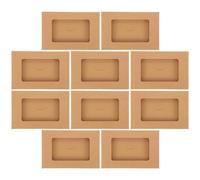 KALLORY 10pcs Open Window Postcard Box Paper Envelope Box 6.29x4.13x0.20in Kraft Paper Convenient to Store Practical Simple Elegant Design for Statements and Annual Reports