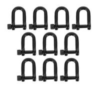 KALLORY 10pcs Stainless Steel D-Shape Horseshoe Key Shackle Clips in Golden Colour, Universal Fit for Keyring Making and Leather Craft, Elegant Metal Connector Findings for Bag Accessories