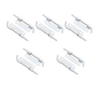 KALLORY 10pcs Stainless Steel Spring Loaded Latch Lock with Hole, Medium Size Left Side Cabinet Door Spring Latch Pin for Gates, Sheds, and Home Security