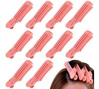 KALLORY 10Pcs Volumizing Hair Root Clips Natural Fluffy Hair Clips DIY Hair Root Curler Root Lift Styling Tool Hair Rollers, Pink