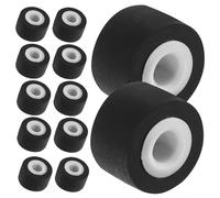 KALLORY 12pcs Black Rubber Pinch Roller for Recorder Player, Compact and Practical Tape Recorder Roller Pins for Audio Cassette Machine Repair Accessories