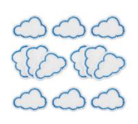 KALLORY 12pcs Cloud Sew-on Patch Embroidered Appliques Embellishments Blue Cartoon Cute Iron-on Easy to Use Embroidery Thread Fabric for DIY Crafting and Bag Decoration