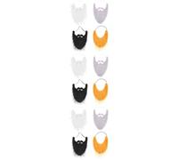 KALLORY 12pcs Halloween Fake Beards and Mustaches Large White Black Gray Full Beards Brown U-shaped Mustache Funny Costume Props for Masquerade Party and Festival Use