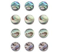 KALLORY 12pcs Ukulele Fretboard Inlay Dots, Abalone Shell Shell Inlay Dots for Improved Visual Guidance, Easy Installation, Bass and Mandolin