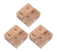 KALLORY 12pcs Wooden Music Note Dice 25mm for Classroom Use 8-sided Staff Symbol Dice Featuring Easy Note Identification and Theory Practice for Students