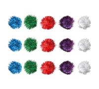 KALLORY 15pcs Sparkle Ball Cat Kitten Plaything Interactive Fuzzy Tinsel Balls for Indoor Cats Stimulating Exercise and Fun Pet Supplies Random Color