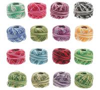 KALLORY 16-Colors Cotton Cross Stitch Thread Set, Soft Embroidery Floss Rolls for Hand Crafting, Eco-Friendly Mixed Cotton Embroidery Line Kit for DIY Needlework and Sewing Random Color