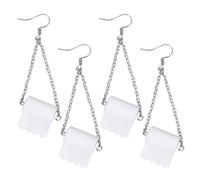 KALLORY 2 Pairs 4pcs Lightweight Alloy Women Eardrop Earrings with Roll Paper Design, Portable Wearing Fashion Jewelry and Daily Life