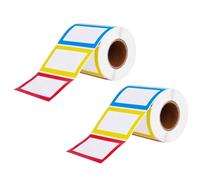 KALLORY 2 Rolls Writable Name Tag Labels Adhesive Notes Stickers Paper Material for Office and School Use, Helps Sort Items and Will Not Cause Damage to Items