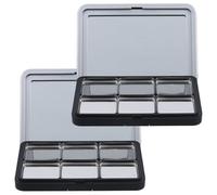 KALLORY 2 Sets Empty Makeup Palette with Refillable Eyeshadow Box and Lipstick Storage Case, Lightweight as Material Makeup Pallet Organizer for DIY Display, Gift for Girlfriend or Wife