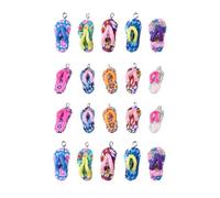 KALLORY 20pcs Clay Slipper Charms Pendant DIY Jewelry Making Accessories for Bracelet Necklace Hanging Decoration Random Color