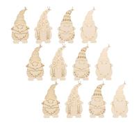 KALLORY 20pcs DIY Xmas Wooden Slice Pendants Christmas DIY Graffiti Wood Chip Lightweight Easy to Color Dwarf Shaped Creative Xmas Festival Decoration