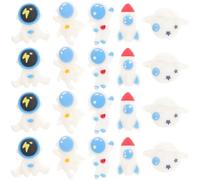 KALLORY 20pcs Resin Mini Adornments DIY Hairband Accessories Space Rocket Astronaut Decorations for Phone Case Crafts High-grade Material Mixed Style