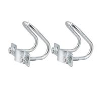 KALLORY 2pcs 1/2 Inch Galvanized Iron U-Shaped Clamp Cross Clip Buckle for Pig Raising Equipment, Sturdy Pipe Clip Fastener for Livestock Hose and Tube Fixing