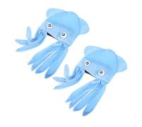 KALLORY 2pcs Creative Octopus Party Hats for Stuffed Animals and Adults, Flannel Comfortable Material with Versatile Use, Fun and Quirky Headwear Costume for Birthday Party and Festival