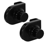 KALLORY 2pcs Display Jewelry Cabinet Lock for Single Glass Door, No Drill Installation, Black Zinc Alloy with Premium Durability, Fits Glass Thickness 8mm, for Wine Cabinets and Commercial