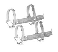KALLORY 2pcs Fire Extinguisher Bracket Wall Mounted Heavy Duty Iron Wear-Resistant Fire Extinguisher Mount for Home and Boat Safety Silver