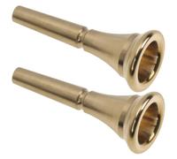 KALLORY 2pcs French Horn Mouthpiece with Deep Cup Design, Copper Alloy Material, Universal Compatibility, Reduces Air Resistance, Matte Finish and Internally Polished Interior for Concert