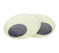 KALLORY 2pcs Glow-in-The-Dark Simulated Doll Eyes 150mm Self-Adhesive Craft Eye Balls for DIY Puppet and Doll Making Accessories