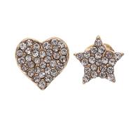 KALLORY 2pcs Gold Alloy Watch Strap Charms with Small Heart and Full Crystal Star Decorative Nails for Smartwatch Band Accessories Jewelry Decoration
