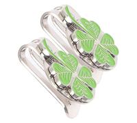 KALLORY 2pcs Golf Hat Clip Ball Markers with Magnetic Detachable Four-leaf Ornament, Portable Lightweight Metal Golfing Accessories for On-course Use and Golf Party Decorations
