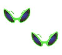 KALLORY 2pcs Green Alien Eyeglasses Funny Dance Party Glasses for Masquerade Costume Accessories Novelty Party Favours for Adults