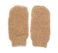 KALLORY 2pcs Jute Bath Scrub Gloves Lightweight Exfoliating Mitts for Shower with Rich Lather Creating Function Brown Bath Hand Rubbing Gloves for Home Use