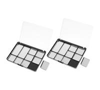 KALLORY 2pcs Magnetic Empty Eyeshadow Palette with 10 Pans, Silver as Material and Easy to Store Eyeshadow Palette Organizer for Women