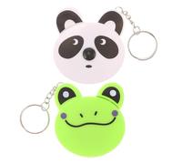 KALLORY 2pcs Mini Retractable Tape Measure with Comfortable Grip, Cartoon Animal Design Portable Tape Ruler for Home and On-the-go Use, Abs Material Pocket Measuring Tool