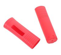 KALLORY 2pcs Orange Silicone Microphone Protective Cover Sleeve, Non-Slip Cordless Handheld Mic Grip, Replacement Rubber Handle Cover for Wireless Microphones Suitable for Ktv Singing