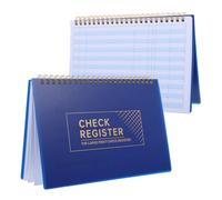 KALLORY 2pcs Personal Checkbook Registers Financial Record Book with Twin-Wire Binding for Easy Organization and Access, Robust Writing Experience, Blue Check Register Notebook for Family