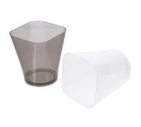 KALLORY 2pcs Plastic Measuring Pitchers with Clear Graduations Large Capacity Translucent Measure Cups in Grey and White Thickened Lightweight Design with Stable Flat Base for Home Kitchen