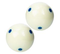 KALLORY 2pcs Premium Quality Six Blue Dot Cue Balls Potting Practice Pool Training Balls for Beginners and Bar Club Use with High Visibility Marker for Shot Control and Consistent Stroke