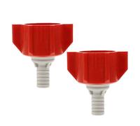 KALLORY 2pcs Red Sparkling Water Machine Connector Adapter 3/8" Barb Bib Converter for Soda Maker, Carbonated Water, Juice, Milk Appliance Accessory