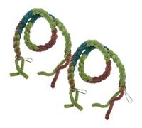 KALLORY 2pcs Reptile Vine Toy for Crab and Reptiles, Green Cotton Rope Vines that Encourage Behavior and Promote Curiosity, for Climbing and Playtime in Terrarium Habitat