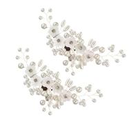 KALLORY 2pcs Shoe Clip Charms Wedding Shoes Pearl Buckles Distinctive Design Pearl Iron Decorative Special Footwear Accessories for Brides and Mothers on Wedding