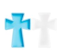 KALLORY 2pcs Silicone Cross Moulds for DIY Resin, Soap, Candle and Candy Making with Flexible Structure and Easy Demolding, for Festive Church Event Favour Production and Fondant Cake