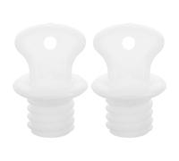 KALLORY 2pcs Small Hot Water Bottle Stopper Cap Replacement White Plastic Plug for Hot Water Sack with Easy to Use and Good Sealing Features