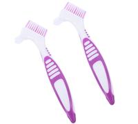 KALLORY 2pcs Turtle Cleaning Brush Double-sided Multi-functional Lightweight Plastic Brushes with Ergonomic Handle Portable for Turtle Shell and Fish Tank Cleaning