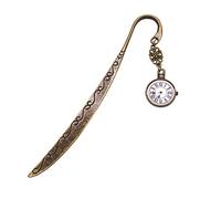 KALLORY 2pcs Vintage Metal Clock Bookmarks with Tower Shape, Multifunctional and Corrosion Resistant, for Book Decoration and Stationery Supplies, and Readers