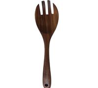 KALLORY 2pcs Wooden Salad Servers Set with Wood Spoon and Fork, Natural Rustic Look, Non-Scratch Surface, Easy to Maintain, for Housewarming and Holidays