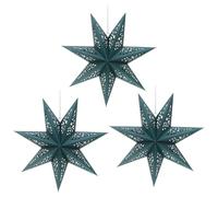 KALLORY 3 Pcs Christmas Star Paper Lantern Lampshade 7-Pointed Hollow Out Star Hanging Decoration for Christmas New Year Party Wedding Birthady Decor
